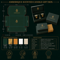 Boîte cadeau rigide personnalisée vert foncé avec intérieur en velours, motif végétal estampé or, boîte d'aromathérapie haut de gamme