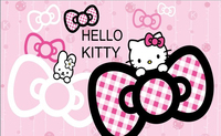 Cartoon Children's Room Hello Kitty Designs Adhesive 3D Mural Wall Paper