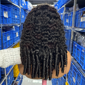 Venta al por mayor de fábrica 250% 300% 13x4 Frontal 100% cabello humano encaje Frontal sin pegamento doble <span class=keywords><strong>dibujo</strong></span> Peluca de pelo rizado birmano - Product Image 2
