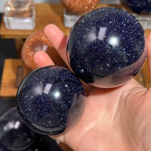 Vente en gros de sphères artisanales en pierre de sable dorée et bleue de haute qualité pour la décoration Feng Shui à domicile - Product Image 4