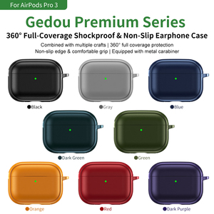 Étui en cuir texturé pour Apple Airpods 123 Pro <span class=keywords><strong>Air</strong></span> Pods 4, housse de protection pour écouteurs Bluetooth, sac anti-perte pour écouteurs - Product Image 1