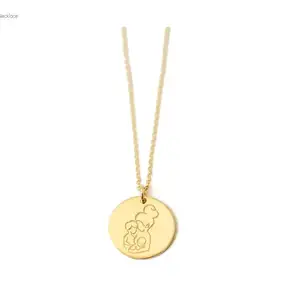 Jietao Familie Sieraden Gift Gepersonaliseerde Moeder Kinderen Ketting Jongen Meisje Baby Kids Ketting Mama Disc Ketting