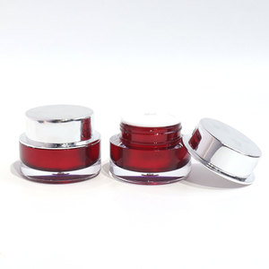 <strong>Double</strong> Wall Plastic Cosmetic Jar Acrylic Body <strong>Beauty</strong> Face Cream Jar Lotion <strong>Container</strong> Cosmetic Plastic Jars - Product Image 1