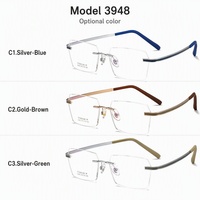 Gafas Ópticas de Alta Calidad con Montura de Titanio sin Aro para Hombre y Mujer AZg510en