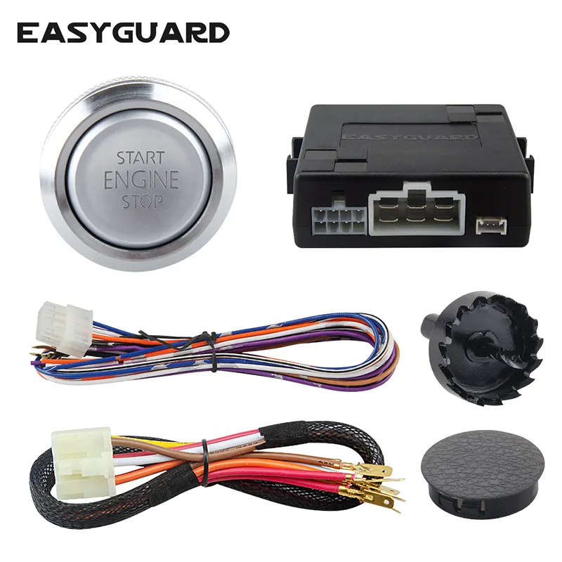 EASYGUARD Tombol Penghenti Mesin Start Mesin, Remote Menyalakan Mesin Jarak Jauh Opsional Tanpa Kunci Sistem Go DC12V Tombol Start Mobil