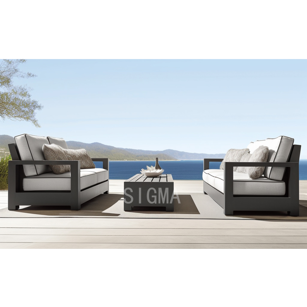 Modern Design Modernos Estilo Low Price Comfort Outdoor Garden Set Furniture Patio Aluminium Couch 2 Seater Aluminum Sofa