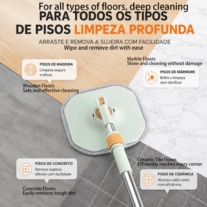 Set Secchio e Mop Piatto Bestseller in Brasile con Doppia Camera per Acqua Sporca e Acqua Pulita, Separazione Automatica per Pavimenti Asciutti/Bagnati Domestici - Product Image 5