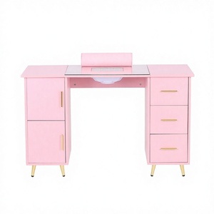 Wholesale Modern Eco-Friendly Wooden <b>Nail</b> Art <b>Table</b> for Salon and Mall Use with Drawers for <b>Nail</b> Shops - Product Image 2