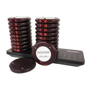 Wireless Vibrate Calling Buzzer System Waterproof Bar Restaurant Cafe Order Queue Table Food Beeper Guest Paging Coaster Pagers