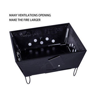 ตัวอย่างฟรี โรงงานผลิตโดยตรง บาร์บีคิวถ่านแบบพกพาขนาดเล็กสีดำ พับได้ ใช้แล้วทิ้ง บาร์บีคิวสำเร็จรูป - Product Image 4