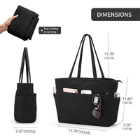Sac fourre-tout de luxe personnalisable en velours côtelé, grandes poignées, fermeture éclair, imperméable, portable, multi-poches, idéal pour l'été, le travail et l'université