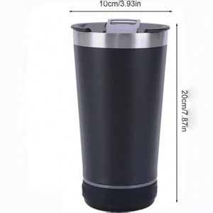 Custom LOGO 16oz <b>Bluetooth</b> Audio Beer Mug with Bottle Opener Stainless Steel Tumbler Removable Wireless <b>Speaker</b> <b>LED</b> Lights - Product Image 2