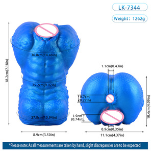 Masturbador Masculino de Silicona con Diseño de Doble Canal, Estilo Fantasía Depredador Escala Azul, Producto de Placer Masculino para Mayores de 18 Años - Product Image 5