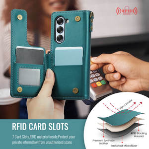 CaseMe-Étui en cuir avec porte-cartes, étui RFID pour téléphone intelligent <span class=keywords><strong>Samsung</strong></span> Z Fold 7 6 5 <span class=keywords><strong>4</strong></span> 3 - Product Image 3