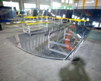 Verre trempé courbé transparent certifié CE, panneau courbé sur mesure de 5 à 19 mm pour façade, vitrine de magasin