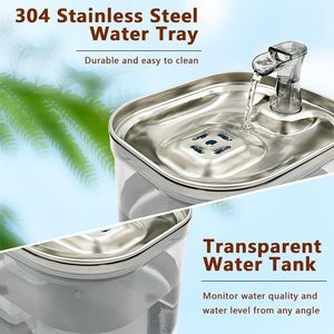 2025 productos para gatos 2L fuente de agua para mascotas de acero inoxidable dispensador de agua para gatos fuente de agua automática inteligente para gatos - Product Image 4