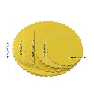 Vente en gros, plaque de base pour gâteau écologique de 4 à 12 pouces, 12mm, doré, argenté, blanc, 3mm, planche à gâteau pour nourriture, biscuit, sushi, gâteau <span class=keywords><strong>d</strong></span>'<span class=keywords><strong>anniversaire</strong></span> - Product Image 1