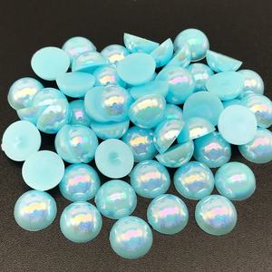 Màu Hồng AB phẳng trở lại Ngọc Trai Mix ABS nửa vòng ngọc trai <span class=keywords><strong>Loose</strong></span> hạt ngọc trai nhựa cho trang phục khiêu vũ váy DIY Mugs trang trí - Product Image 2