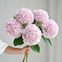 3D-geprinte grote witte, groene en blauwe hortensia zijden bloemen voor Kerstmis, nieuwjaar en bruiloften decoratie