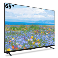 TV Pintar R&E Premium 65 Inci 4K UHD HDR Android WiFi Custom OEM untuk LED Frameless Luxury Cinema Bathroom TV