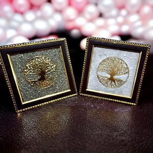 Artesanía India Hecha a Mano: Marco de Árbol de la Vida con Pirita y Selenita para Decoración del Hogar, Regalo, Venta al por Mayor - Product Image 1