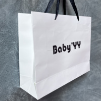 Recycled Paperboard Luxury Boutique Store Small Shopping Paper Bag Gift Gold Hot Stamping Embossing Ribbon Handle Closure