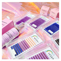 Extensions de cils naturels faits à la main, ultra doux, noir mat, 0,02 mm, 0,03 mm, double chauffage, 16 rangées, pour plateaux de cils
