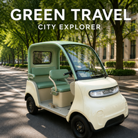 Voiture électrique rétro à 4 roues avec toit, véhicule de mobilité électrique pour adultes, idéal pour le golf, les visites touristiques et les loisirs.