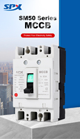 Disjoncteur à boîtier moulé SPX SM50 à haute capacité de coupure 50kA MCCB 3P 4P 30A 63A 80A 100A 125A Magnétique 690V IEC Vente en gros