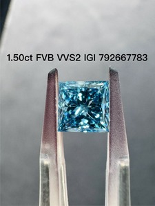 Diamante Azul Intenso de Primera Calidad, Diamante Suelto Certificado de Laboratorio, Color Azul Princesa Modificado, para Anillo de Boda - Product Image 3