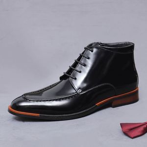 Botas de Cuero Formales de Alta Gama Hechas a Mano para Hombre, con Punta en Pico, Estilo Británico, Brillantes, con Cierre, Botas Cortas de Piel de Vaca - Product Image 1