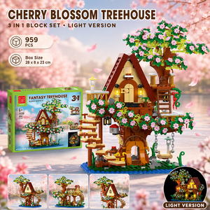 Ensemble <span class=keywords><strong>de</strong></span> blocs <span class=keywords><strong>de</strong></span> construction 3 en 1, thème Maison dans les Arbres et Chalet Fantaisie, style Cabane <span class=keywords><strong>de</strong></span> Sorcier, pour jouets <span class=keywords><strong>de</strong></span> collection et d'exposition - Product Image 1