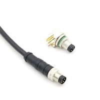 Kabel Konektor Elbow Kustom M8 Male ke Female 3 4 6 8Pin 2 Meter