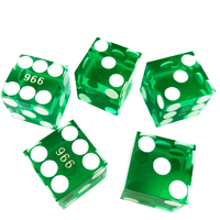Jeu de dés polyédriques en acrylique transparent bleu de qualité casino, 19 mm, 5 pièces, durables, numérotés en série, pour le jeu de craps