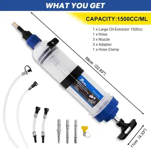 1500CC Oil Fluid Extractor Brake Fluid Bleeder Extraction Fluid Syringe Pump Manual Suction Vacuum Fuel Pump Vehicle T