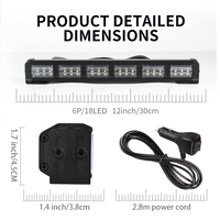 Nouvelle barre lumineuse LED bicolore pour véhicule, gyrophare d'urgence, clignotant pour pick-up et voiture, 12V 24V, réglable et durable