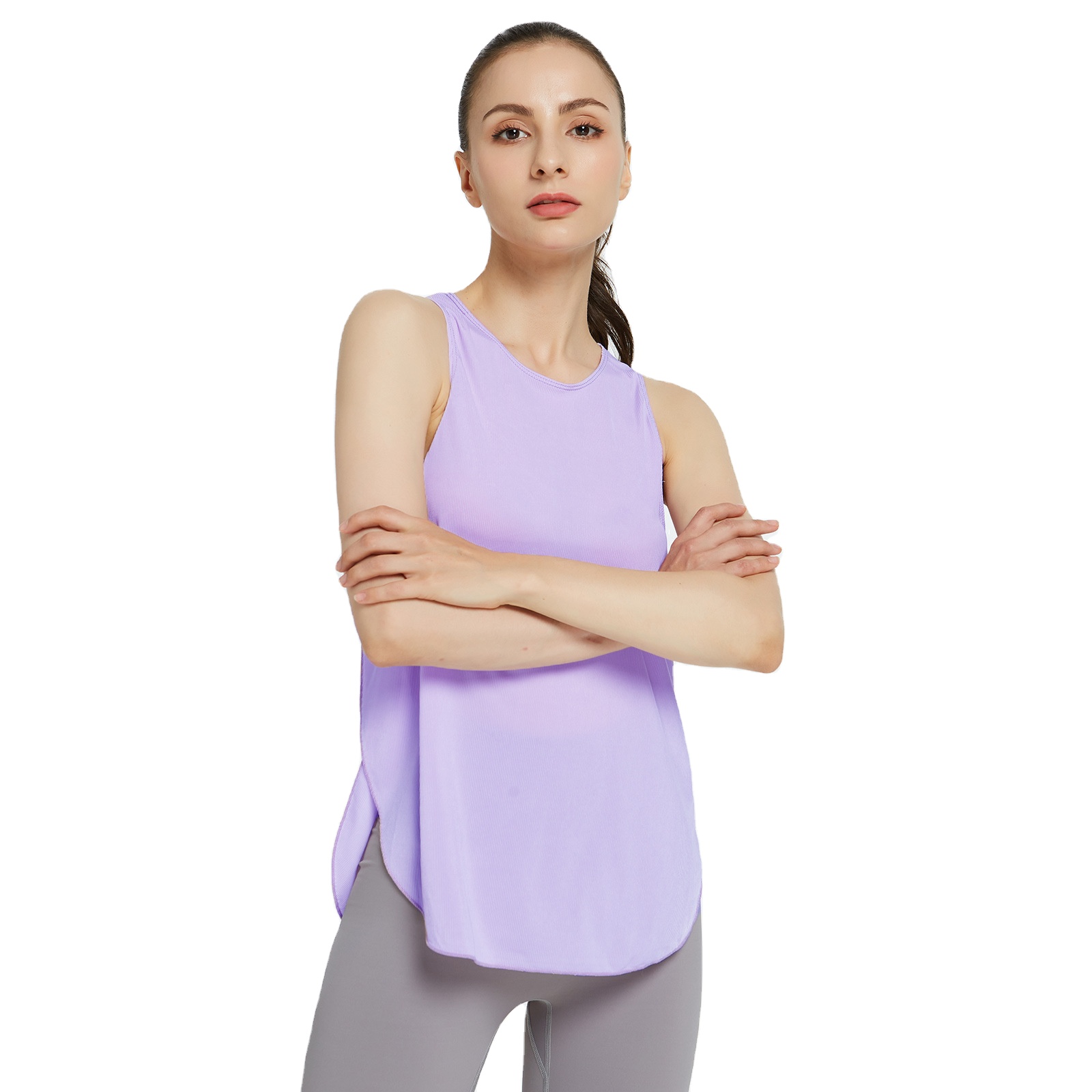 MAQVOB New Loose Blouse Sleeveless Sports Vest Women's Short Breathable Yoga Clothes Running Fast Dry Fitness Summer Top