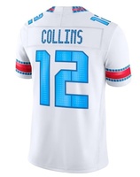 Vente en gros de haute qualité # 12 Collins # 51 Anderson Jr # 7 Stroud # 1 Maillot de football américain brodé Dell, édition limitée, maillot cousu