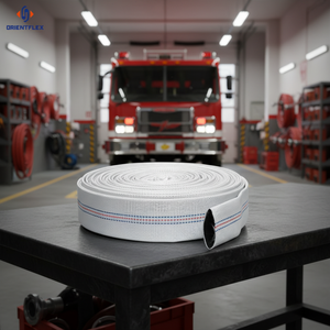 Tuyau d'incendie agricole personnalisé de 45 mm (3 pouces) en toile avec revêtement en caoutchouc, ensemble de 5 pouces - Product Image 1