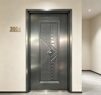 Panneau de porte métallique gaufré à motifs de luxe, vente en gros en vrac directement du fabricant, revêtement de porte d'entrée pour projets de construction résidentielle