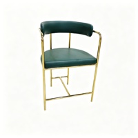 Ensemble moderne de fauteuil et table en cuir avec plateau en marbre, style luxe léger, doté de caractéristiques confortables, pour restaurant et mobilier commercial