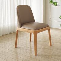 Chaise de salle à manger en bois massif Style nordique Maison Restaurant moderne Chaise d'hôtel Chaise à dossier rembourré en bois naturel pour famille d'accueil