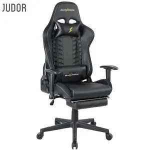 Judor बहुक्रिया सस्ते कंप्यूटर रेसिंग गेमिंग कुर्सी Footrest के साथ स्पीकर + वैकल्पिक एलईडी आरजीबी संगीत कार्यालय कुर्सियों
