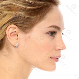 Gemnel Diamond Cross <b>Huggie</b> Jewellery 18k Gold Solid 925 Sterling <b>Silver</b> <b>Hoop</b> Earrings - Product Image 2