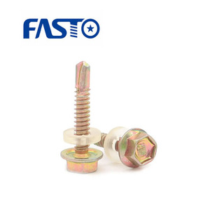 Vàng kẽm Hex máy giặt đầu tự khai thác tự khoan vít lợp với máy giặt <span class=keywords><strong>Sandwich</strong></span> <span class=keywords><strong>Panel</strong></span> - Product Image 4