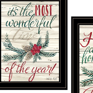 2 Set di due poster HMS con stampa da parete con cornice nera tutti i cuori tornano a casa per Natale - Product Image 4