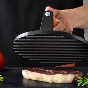Prensa para Hamburguesas de Alta Calidad con Mango de Madera, Herramienta para Aplanar Carne de Res, Pollo y Pescado, para BBQ - Product Image 2