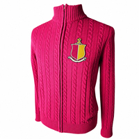 Cardigan universitaire d'hiver en coton doux et chenille, avec fermeture éclair et patch brodé personnalisé, pour vêtements de fraternité KA Greek P Letter, vente en gros