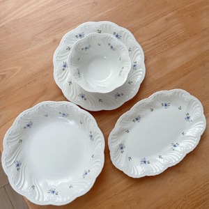 Nouvelle assiette à pâtes pour le petit-déjeuner, style rétro français, motif floral, assiette à dessert occidentale, motif végétal en relief, passe au micro-ondes, en céramique - Product Image 2