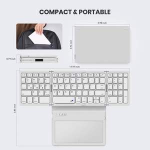 New Factory Whole Sale Big Size Folding Wireless <b>Keyboard</b> Portable Case Cover Fashion Design Touchpad for Ultra Thin for - Product Image 3